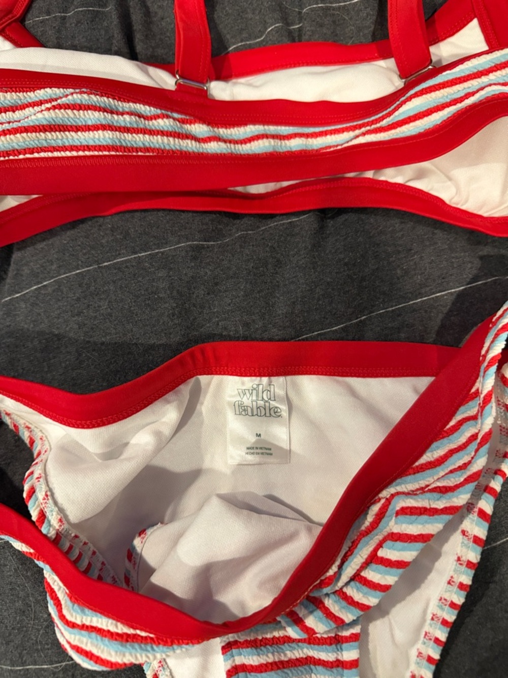 wild fable Red and White Striped Bikini Set - Picture 2 of 3